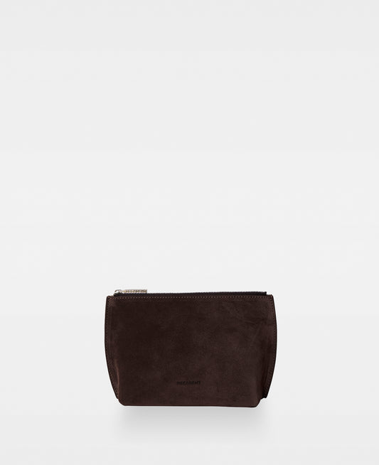 TALLI small makeup bag - Suede Dark Brown